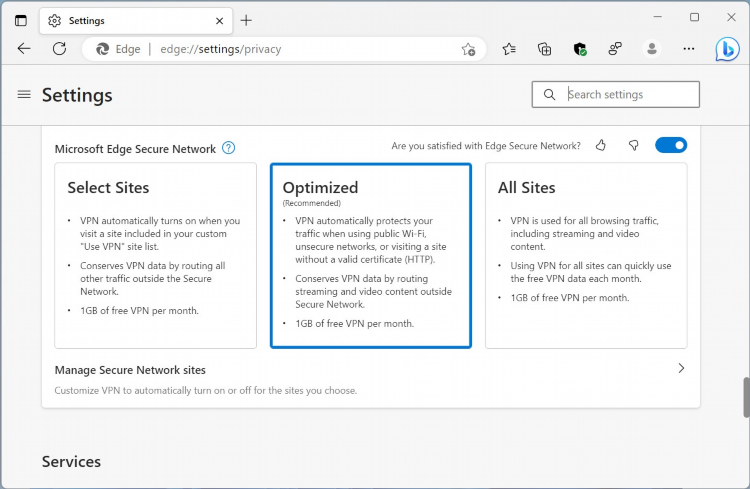 Free vpn для edge
